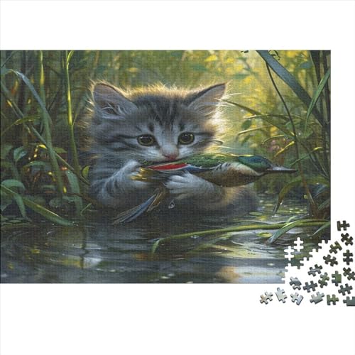 Cute Kat Puzzlespiel 1000 Teile Puzzle Für Erwachsene Und Kinder Ab 14 Jahren, Erwachsenen Puzzlespiel Puzzel 1000pcs (75x50cm) von LKBASOEGD