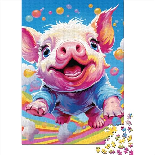 Schwein Puzzle 1000 Teile Schwer Puzzle Spielzeug Lernspiel Impossible Herausforderung Spielzeug Für Erwachsene Und Kinder Ab 14 Jahren 1000pcs (75x50cm) von LKBASOEGD
