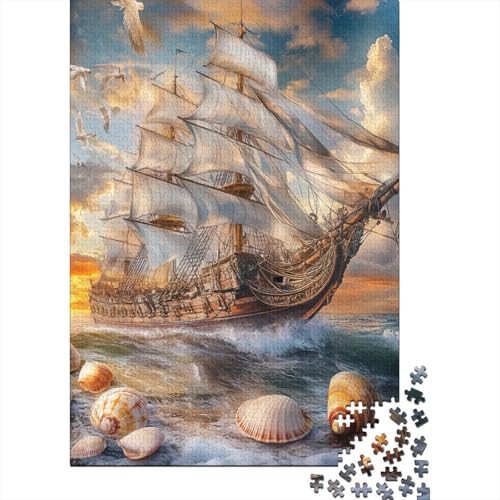 Segelboot Puzzle 1000 Teile Schwer Puzzle Spielzeug Pädagogisches Spiel Impossible Herausforderung Spielzeug Für Erwachsene Und Kinder in Bewährter 1000pcs (75x50cm) von LKBASOEGD