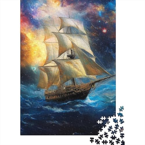 Segelboot Puzzle 1000 Teile Schwer Puzzle Spielzeug Pädagogisches Spiel Impossible Herausforderungsspielzeug Für Erwachsene Kinder 1000pcs (75x50cm) von LKBASOEGD
