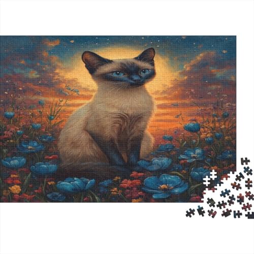 Siamkätzchen Puzzlespiel 1000 Teile Jigsaw Puzzle 1000 Puzzle FüR Erwachsene Kinder Senioren Erwachsenen Puzzlespiel Puzzel 1000pcs (75x50cm) von LKBASOEGD
