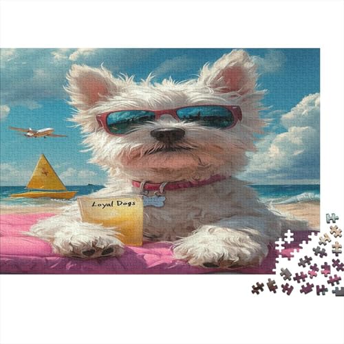 West Highland White Terrier Puzzle 1000 Teile Für Erwachsene Und Kinder Ab 14 Jahren Für Stressabbauer Puzzel 1000pcs (75x50cm) von LKBASOEGD