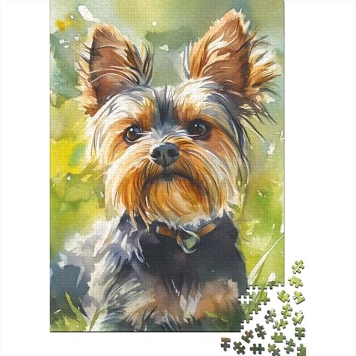 Yorkshire Terrier Puzzles 1000 Teile Schwer Puzzle Spielzeug Lernspiel Impossible Herausforderung Spielzeug Für Erwachsene Und Kinder Ab 12 Jahren 1000pcs (75x50cm) von LKBASOEGD