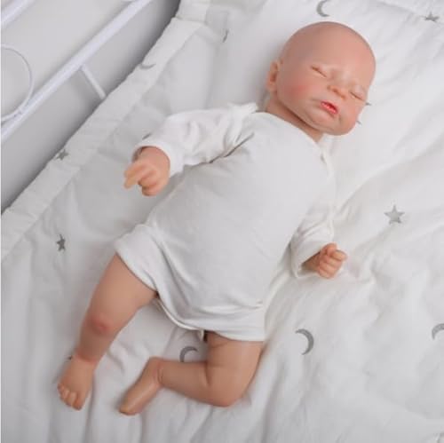 LKBOBIR Lebensechte Babypuppe, 45 cm, Weiches Vinyl, Weißer Strampler, Schlafende Position LKBOBIR Lebensechte Babypuppe, 45 cm, Weiches Vinyl, Weißer Strampler, Schlafende Position von LKBOBIR