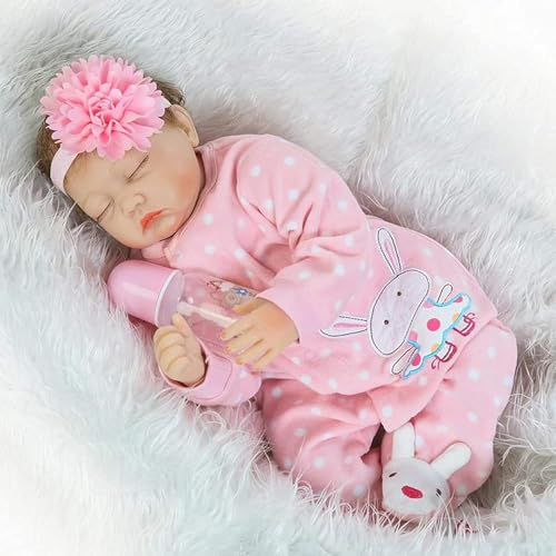 LKBOBIR Reborn Baby Mädchen 22Zoll 55cm Reborn Puppe Lebensecht Silikon Weiche Tuch Körper Realistische-Neugeborene Reborn Puppen wie Echtes Baby Für Kinder ab 3 Jahren LKBOBIR Reborn Baby Mädchen 22Zoll 55cm Reborn Puppe Lebensecht Silikon Weiche Tuch Körper Realistische-Neugeborene Reborn Puppen wie Echtes Baby Für Kinder ab 3 Jahren von LKBOBIR