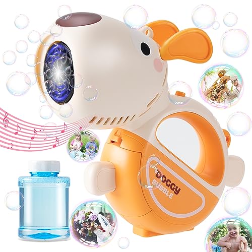 LKFDTW Gazillion 913DY Tragbare Seifenblasenmaschine für Kinder, Gazillion Seifenblasenmaschine mit Licht Musik Seifenblasenlösung, Baby-Badeblasen-Maschinenpistole für drinnen und draußen, Hochzeit, von LKFDTW