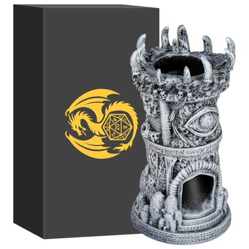 Kyklopen Würfelturm für Alle Würfelgrößen, DND Brettspiel Zubehör, Einäugiger Turm, Tischplatte Rollenspiele, Harz 3D Würfelthron, D&D Fantasy Spieler Geschenk (Keine Würfel Enthalten) von LKKCHER DESIGN