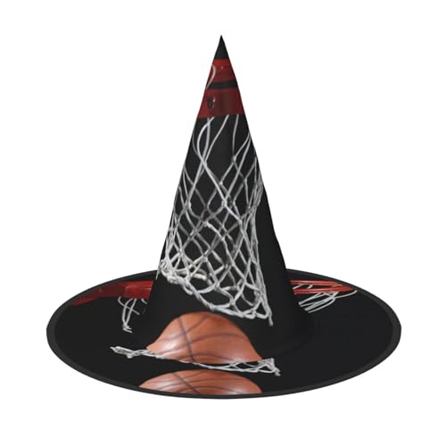 LKLDDPZB Basketball bedruckter Halloween-Hexenhut für Damen und Herren, spitzer Hut, Dekoration, Cosplay LKLDDPZB Basketball bedruckter Halloween-Hexenhut für Damen und Herren, spitzer Hut, Dekoration, Cosplay von LKLDDPZB