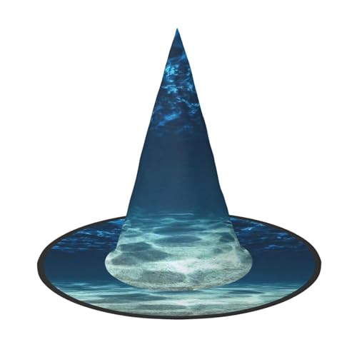 LKLDDPZB Blauer Ozean bedruckter Halloween-Hexenhut für Damen und Herren, spitzer Hut, Dekoration, Cosplay LKLDDPZB Blauer Ozean bedruckter Halloween-Hexenhut für Damen und Herren, spitzer Hut, Dekoration, Cosplay von LKLDDPZB