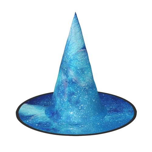 LKLDDPZB Blauer Sternenhut mit Schmetterling, Galaxie, bedruckt, Halloween, Hexenhut, für Damen und Herren, spitzer Hut, Dekoration, Cosplay LKLDDPZB Blauer Sternenhut mit Schmetterling, Galaxie, bedruckt, Halloween, Hexenhut, für Damen und Herren, spitzer Hut, Dekoration, Cosplay von LKLDDPZB