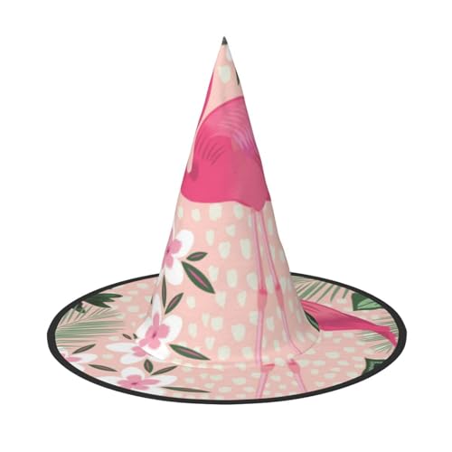 LKLDDPZB Flamingo bedruckter Halloween-Hexenhut für Damen und Herren, spitzer Hut, Dekoration, Cosplay LKLDDPZB Flamingo bedruckter Halloween-Hexenhut für Damen und Herren, spitzer Hut, Dekoration, Cosplay von LKLDDPZB