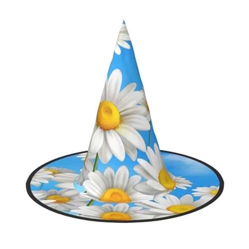 LKLDDPZB Frühlings-Gänseblümchen-Blumen-bedruckter Halloween-Hexenhut für Damen und Herren, spitzer Hut, Dekoration, Cosplay LKLDDPZB Frühlings-Gänseblümchen-Blumen-bedruckter Halloween-Hexenhut für Damen und Herren, spitzer Hut, Dekoration, Cosplay von LKLDDPZB