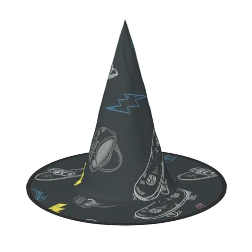 LKLDDPZB Graffiti-Skateboard, bedruckt, Halloween-Hexenhut, für Damen und Herren, spitzer Hut, Dekoration, Cosplay LKLDDPZB Graffiti-Skateboard, bedruckt, Halloween-Hexenhut, für Damen und Herren, spitzer Hut, Dekoration, Cosplay von LKLDDPZB