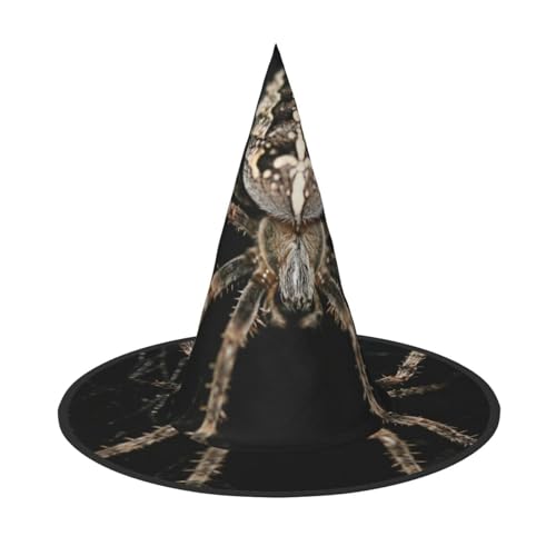 LKLDDPZB Gruselige Spinne gedruckt Halloween Hexenhut für Damen und Herren spitzer Hut Dekoration Cosplay von LKLDDPZB