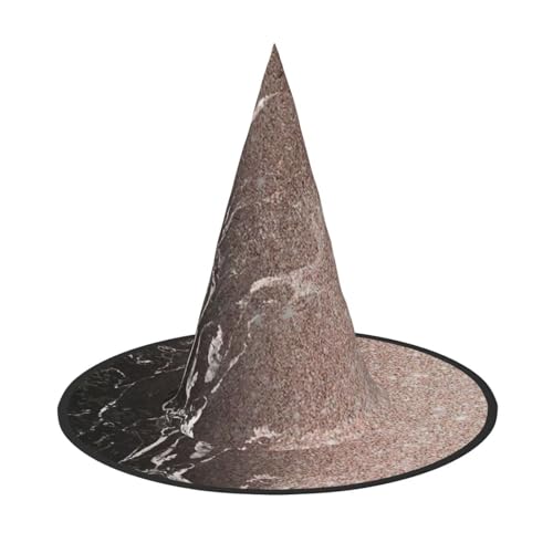 LKLDDPZB Halloween-Hexenhut für Damen und Herren, marmorfarben, rotgoldfarben, spitzer Hut, Dekoration, Cosplay von LKLDDPZB