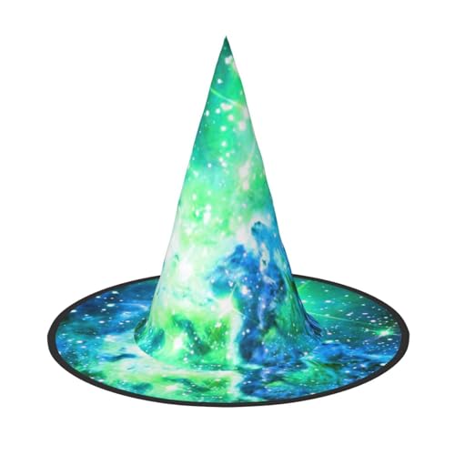 LKLDDPZB Halloween-Hexenhut für Damen und Herren, spitzer Hut, Dekoration, Cosplay, Grün / Blau / Lila von LKLDDPZB