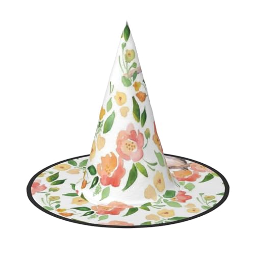 LKLDDPZB Halloween-Hexenhut mit Blume und Vogel für Damen und Herren, spitzer Hut, Dekoration, Cosplay LKLDDPZB Halloween-Hexenhut mit Blume und Vogel für Damen und Herren, spitzer Hut, Dekoration, Cosplay von LKLDDPZB
