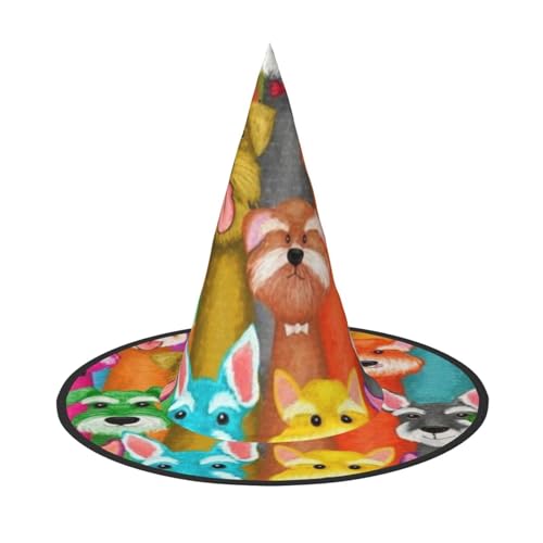 LKLDDPZB Halloween-Hexenhut mit Hundemotiv, für Damen und Herren, spitzer Hut, Dekoration, Cosplay LKLDDPZB Halloween-Hexenhut mit Hundemotiv, für Damen und Herren, spitzer Hut, Dekoration, Cosplay von LKLDDPZB