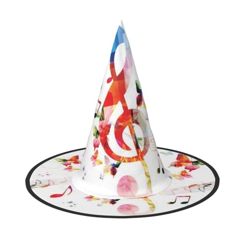 LKLDDPZB Halloween-Hexenhut mit Musik, Schmetterling, bedruckt, für Damen und Herren, spitzer Hut, Dekoration, Cosplay von LKLDDPZB