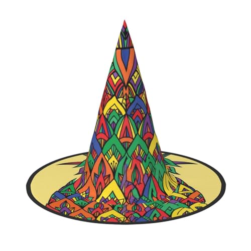 LKLDDPZB Halloween-Hexenhut mit Regenbogen-Ananas-Druck, für Damen und Herren, spitzer Hut, Dekoration, Cosplay LKLDDPZB Halloween-Hexenhut mit Regenbogen-Ananas-Druck, für Damen und Herren, spitzer Hut, Dekoration, Cosplay von LKLDDPZB