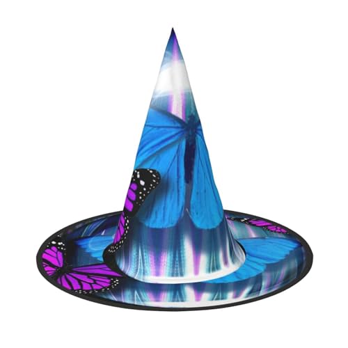 LKLDDPZB Halloween-Hexenhut mit Schmetterlingsmotiv, für Damen und Herren, spitzer Hut, Dekoration, Cosplay LKLDDPZB Halloween-Hexenhut mit Schmetterlingsmotiv, für Damen und Herren, spitzer Hut, Dekoration, Cosplay von LKLDDPZB