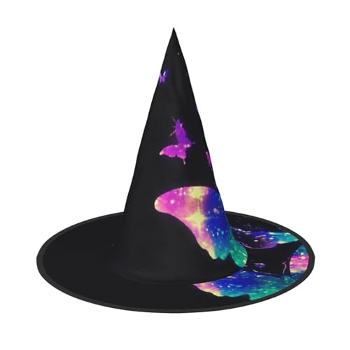 LKLDDPZB Halloween-Hexenhut mit Schmetterlingsmotiv, für Damen und Herren, spitzer Hut, Dekoration, Cosplay LKLDDPZB Halloween-Hexenhut mit Schmetterlingsmotiv, für Damen und Herren, spitzer Hut, Dekoration, Cosplay von LKLDDPZB