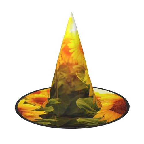 LKLDDPZB Halloween-Hexenhut mit Sonnenblumen-Druck, für Damen und Herren, spitzer Hut, Dekoration, Cosplay LKLDDPZB Halloween-Hexenhut mit Sonnenblumen-Druck, für Damen und Herren, spitzer Hut, Dekoration, Cosplay von LKLDDPZB