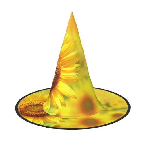 LKLDDPZB Halloween-Hexenhut mit Sonnenblumen-Druck, für Damen und Herren, spitzer Hut, Dekoration, Cosplay LKLDDPZB Halloween-Hexenhut mit Sonnenblumen-Druck, für Damen und Herren, spitzer Hut, Dekoration, Cosplay von LKLDDPZB
