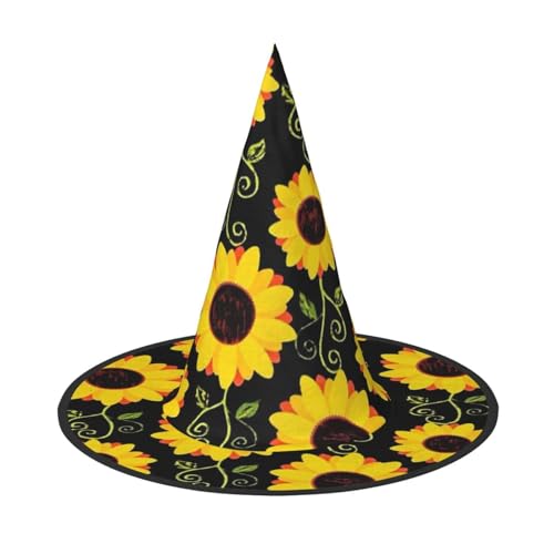 LKLDDPZB Halloween-Hexenhut mit Sonnenblumen-Motiv, für Damen und Herren, spitzer Hut, Dekoration, Cosplay LKLDDPZB Halloween-Hexenhut mit Sonnenblumen-Motiv, für Damen und Herren, spitzer Hut, Dekoration, Cosplay von LKLDDPZB