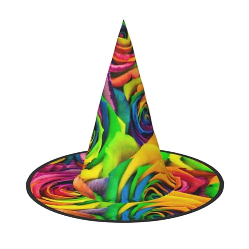 LKLDDPZB Halloween-Hexenhut mit bunten Rosen, für Damen und Herren, spitzer Hut, Dekoration, Cosplay LKLDDPZB Halloween-Hexenhut mit bunten Rosen, für Damen und Herren, spitzer Hut, Dekoration, Cosplay von LKLDDPZB