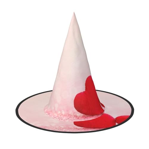 LKLDDPZB Halloween-Hexenhut mit rotem Herz, rosa Glitzer, für Damen und Herren, spitzer Hut, Dekoration, Cosplay LKLDDPZB Halloween-Hexenhut mit rotem Herz, rosa Glitzer, für Damen und Herren, spitzer Hut, Dekoration, Cosplay von LKLDDPZB