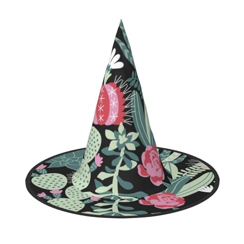 LKLDDPZB Kaktus bedruckter Halloween-Hexenhut für Damen und Herren, spitzer Hut, Dekoration, Cosplay LKLDDPZB Kaktus bedruckter Halloween-Hexenhut für Damen und Herren, spitzer Hut, Dekoration, Cosplay von LKLDDPZB