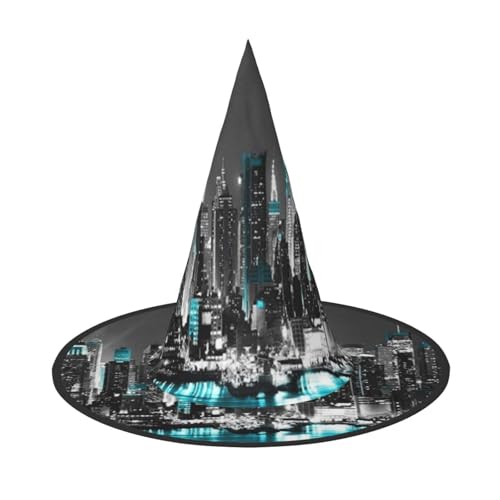 LKLDDPZB New York Paintings Bedruckter Halloween-Hexenhut für Damen und Herren, spitzer Hut, Dekoration, Cosplay LKLDDPZB New York Paintings Bedruckter Halloween-Hexenhut für Damen und Herren, spitzer Hut, Dekoration, Cosplay von LKLDDPZB