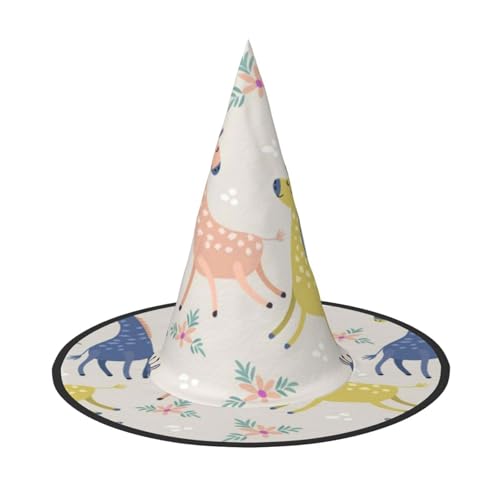 LKLDDPZB Niedlicher Giraffen-bedruckter Halloween-Hexenhut für Damen und Herren, spitzer Hut, Dekoration, Cosplay LKLDDPZB Niedlicher Giraffen-bedruckter Halloween-Hexenhut für Damen und Herren, spitzer Hut, Dekoration, Cosplay von LKLDDPZB