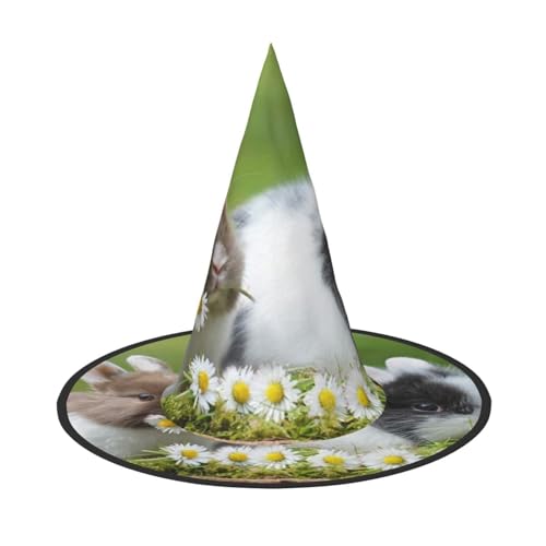 LKLDDPZB Niedlicher Hasen-bedruckter Halloween-Hexenhut für Damen und Herren, spitzer Hut, Dekoration, Cosplay LKLDDPZB Niedlicher Hasen-bedruckter Halloween-Hexenhut für Damen und Herren, spitzer Hut, Dekoration, Cosplay von LKLDDPZB