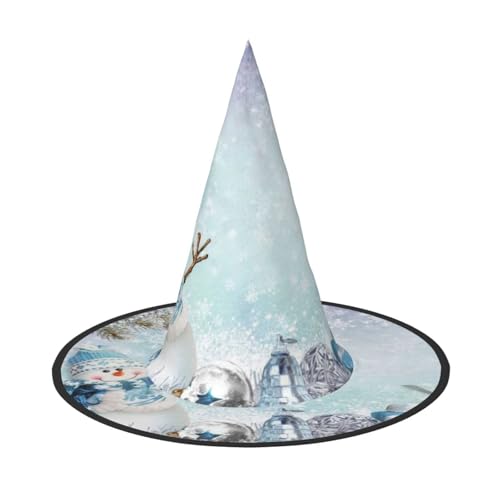 LKLDDPZB Niedlicher Schneemann bedruckter Halloween-Hexenhut für Damen und Herren, spitzer Hut, Dekoration, Cosplay LKLDDPZB Niedlicher Schneemann bedruckter Halloween-Hexenhut für Damen und Herren, spitzer Hut, Dekoration, Cosplay von LKLDDPZB