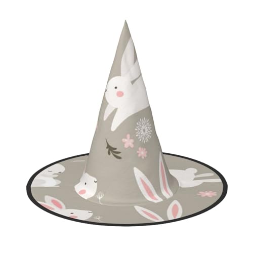 LKLDDPZB Osterhase mit Blumendruck, Halloween-Hexenhut für Damen und Herren, spitzer Hut, Dekoration, Cosplay LKLDDPZB Osterhase mit Blumendruck, Halloween-Hexenhut für Damen und Herren, spitzer Hut, Dekoration, Cosplay von LKLDDPZB