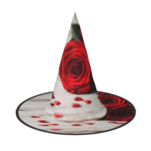 LKLDDPZB Rosen-bedruckter Halloween-Hexenhut für Damen und Herren, spitzer Hut, Dekoration, Cosplay LKLDDPZB Rosen-bedruckter Halloween-Hexenhut für Damen und Herren, spitzer Hut, Dekoration, Cosplay von LKLDDPZB