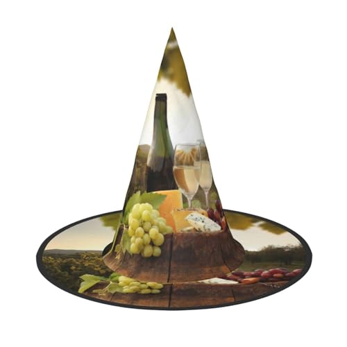 LKLDDPZB Rotwein bedruckter Halloween-Hexenhut für Damen und Herren, spitzer Hut, Dekoration, Cosplay LKLDDPZB Rotwein bedruckter Halloween-Hexenhut für Damen und Herren, spitzer Hut, Dekoration, Cosplay von LKLDDPZB