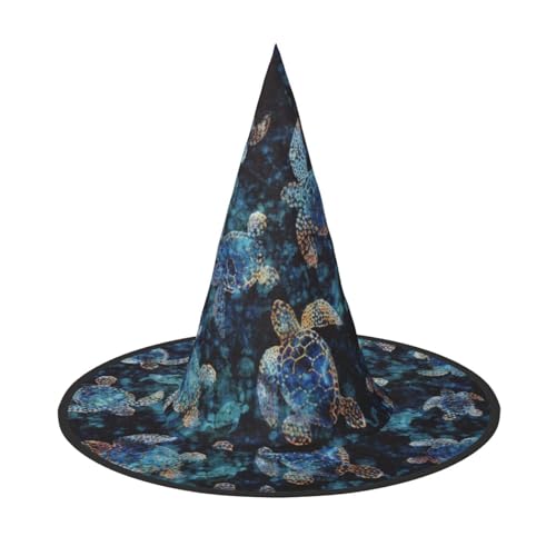 LKLDDPZB Seeschildkröte bedruckter Halloween-Hexenhut für Damen und Herren, spitzer Hut, Dekoration, Cosplay LKLDDPZB Seeschildkröte bedruckter Halloween-Hexenhut für Damen und Herren, spitzer Hut, Dekoration, Cosplay von LKLDDPZB