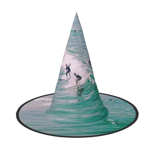 LKLDDPZB Strand-Hexenhut für Damen und Herren, bedruckt, Halloween-Hexenhut, Dekoration, Cosplay von LKLDDPZB