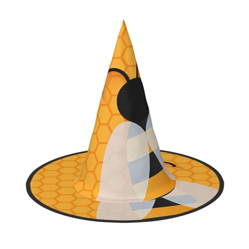 LKLDDPZB Süßer Halloween-Hexenhut für Damen und Herren, spitzer Hut, Dekoration, Cosplay, Gelb von LKLDDPZB