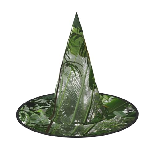 LKLDDPZB Tropischer Regenwald-Szene, bedruckt, Halloween-Hexenhut für Damen und Herren, spitzer Hut, Dekoration, Cosplay LKLDDPZB Tropischer Regenwald-Szene, bedruckt, Halloween-Hexenhut für Damen und Herren, spitzer Hut, Dekoration, Cosplay von LKLDDPZB