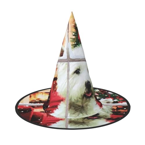 LKLDDPZB Weihnachtshund bedruckt Halloween Hexenhut für Damen und Herren, spitzer Hut, Dekoration, Cosplay LKLDDPZB Weihnachtshund bedruckt Halloween Hexenhut für Damen und Herren, spitzer Hut, Dekoration, Cosplay von LKLDDPZB