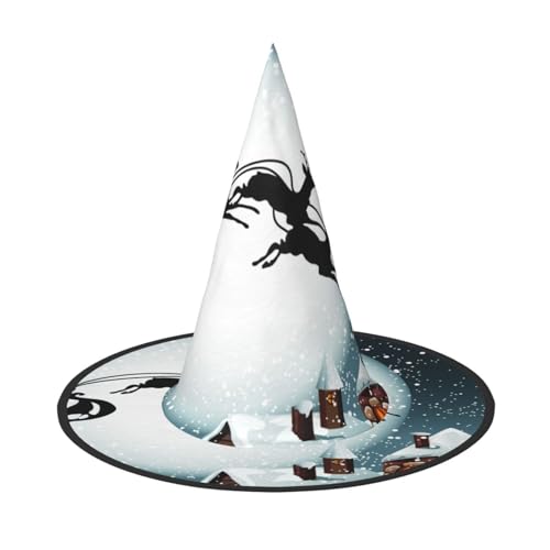 LKLDDPZB Weihnachtshut mit Hirsch, Weihnachtsmann, bedruckt, Halloween, Hexenhut, für Damen und Herren, spitzer Hut, Dekoration, Cosplay LKLDDPZB Weihnachtshut mit Hirsch, Weihnachtsmann, bedruckt, Halloween, Hexenhut, für Damen und Herren, spitzer Hut, Dekoration, Cosplay von LKLDDPZB