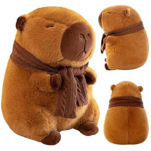 LKNBIF Kapybara Plüschtier, Kapybara Plüschtier mit tragbarem Schal, Weiche Kapybara Plüschtier Puppe, Kinderspielzeug Geburtstag Dekoration Geschenke - 30 cm LKNBIF Kapybara Plüschtier, Kapybara Plüschtier mit tragbarem Schal, Weiche Kapybara Plüschtier Puppe, Kinderspielzeug Geburtstag Dekoration Geschenke - 30 cm von LKNBIF
