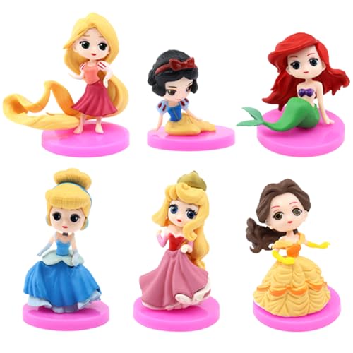 Princess Cake Topper, Glitter Prinzessin Kuchen Deko, Happy Birthday Tortendeko, Geburtstags Party liefert Ornamente Cake Topper Party Dekoration Lieferungen Kinder - 6pcs Princess Cake Topper, Glitter Prinzessin Kuchen Deko, Happy Birthday Tortendeko, Geburtstags Party liefert Ornamente Cake Topper Party Dekoration Lieferungen Kinder - 6pcs von LKNBIF