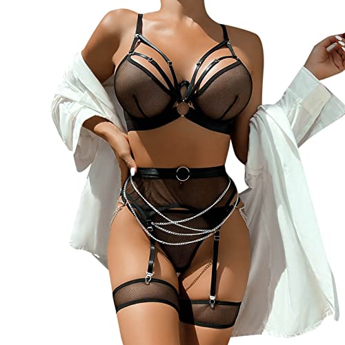 LKRSEEF Sexy Dessous Damen Minirock Damen Sexy Valentinstag Kleid Damen Dessous-Sets Für Damen Dessous Set G String Outfit Damen Set Sexy Kostüme Frauen Sexy Kostüme Frauen Schwarz XL von LKRSEEF