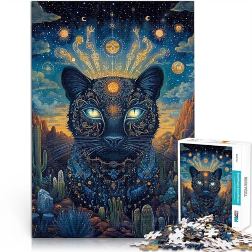 1000-Teile-Puzzle für Erwachsene Fantasy-Schwarzer Panther-Kunst Aus Karton,ab 14 Jahren Intellektuelles Spiel Lustige Aktivitäten für zu Hause, Geburtstagsgeschenk, Reisegeschenke。Größe:38x52cm 1000-Teile-Puzzle für Erwachsene Fantasy-Schwarzer Panther-Kunst Aus Karton,ab 14 Jahren Intellektuelles Spiel Lustige Aktivitäten für zu Hause, Geburtstagsgeschenk, Reisegeschenke。Größe:38x52cm von LKSDCBOT