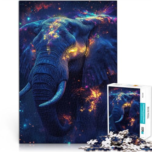 1000-Teile-Puzzle für Erwachsene Magischer Elefant Aus Holz，ab 14 Jahren Lernspiel für Familien Geschenkideen。Größe：50x75cm/19.6x29.5Zoll von LKSDCBOT